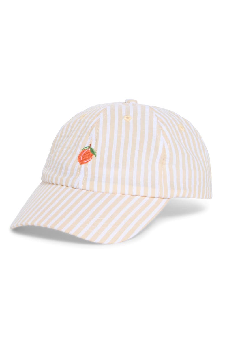 FRASIER STERLING Peach Stripe Baseball Cap, Main, color, Tan