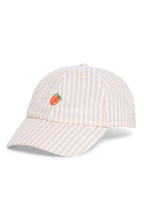Peach Stripe Baseball Cap