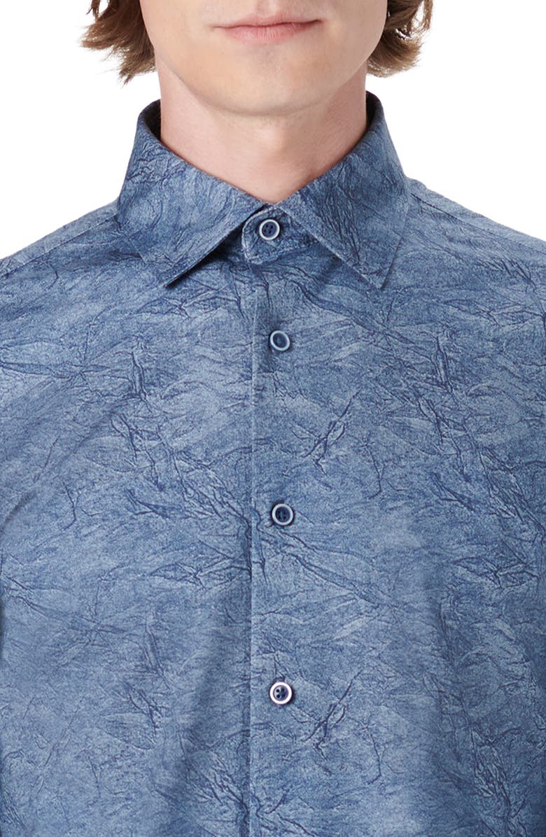 Bugatchi OoohCotton<sup>®</sup> Button-Up Shirt, Alternate, color, Indigo