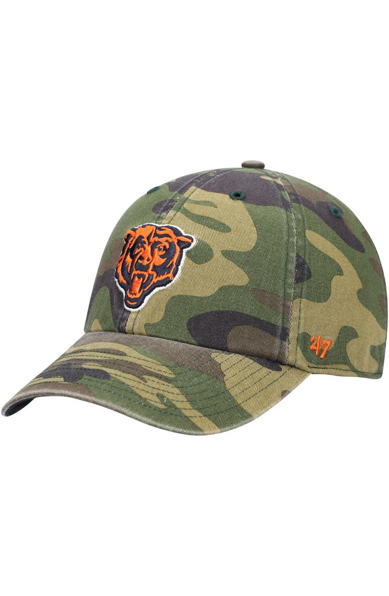 '47 Men's '47 Camo Chicago Bears Woodland Clean Up Adjustable Hat, Main, color,