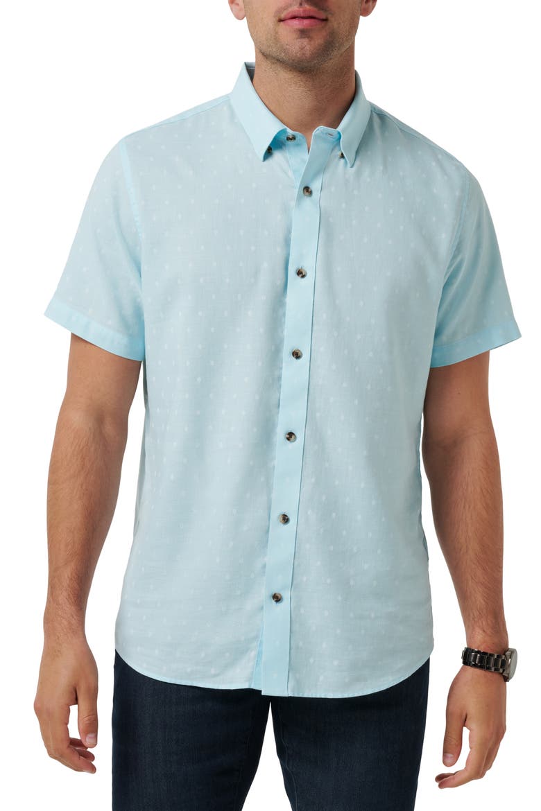 Early Check In Cotton Button-Up Shirt, Main, color, CORY BLUE