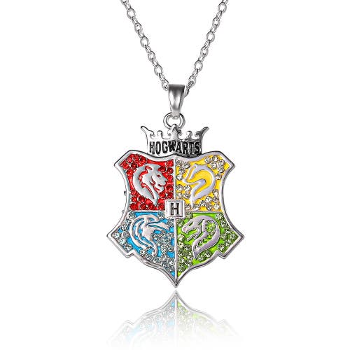 Harry Potter Hogwarts Crest Necklace, 16"+2" In Brown