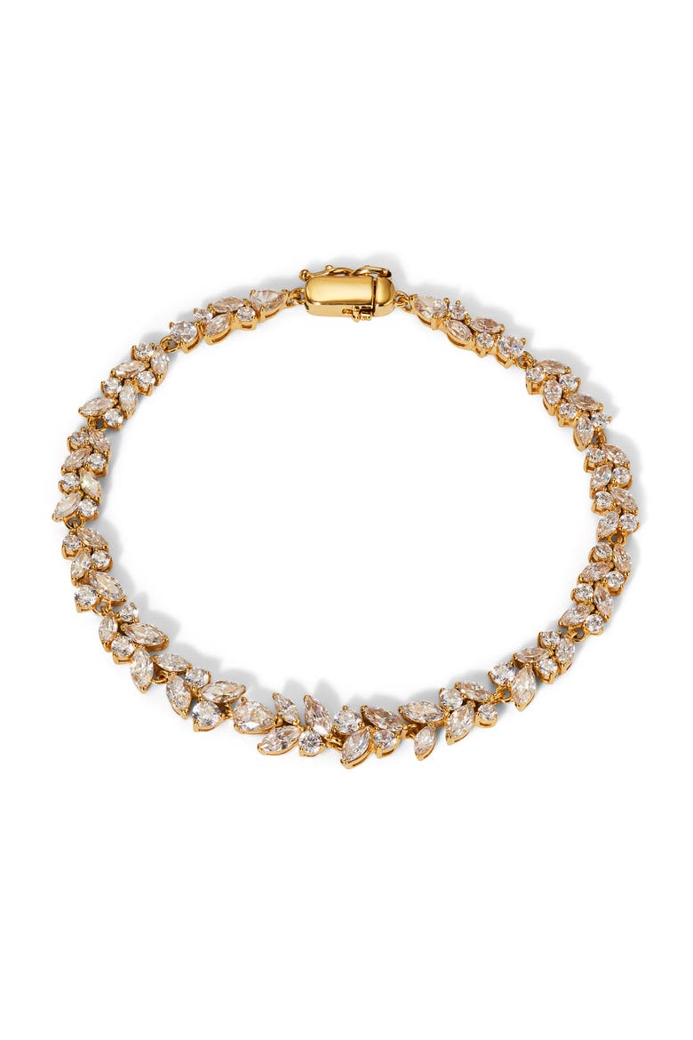 Cubic Zirconia Cluster Bracelet, Main, color, GOLD