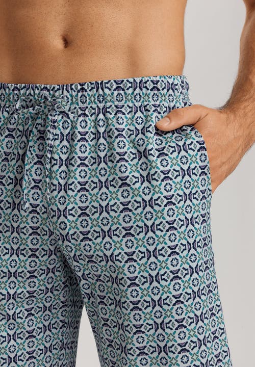 Hanro Night And Day Drawstring Cotton Shorts In Tinted Mosaic