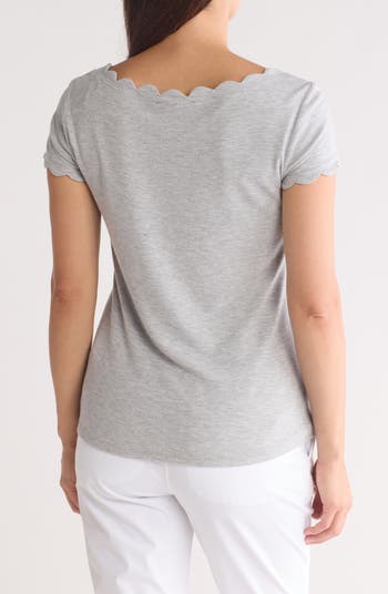 Scalloped Knit T-Shirt