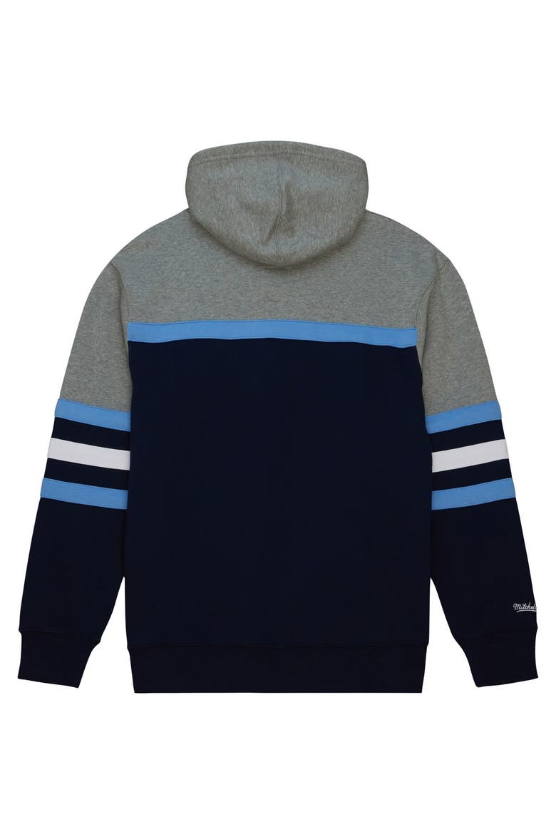 Men's Mitchell & Ness Navy North Carolina Tar Heels Head Coach Pullover Hoodie, Alternate, color, Navy