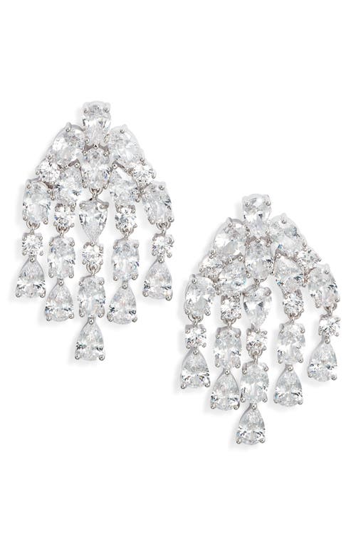 NORDSTROM NORDSTROM CUBIC ZIRCONIA CASCADING FRINGE DROP EARRINGS 
