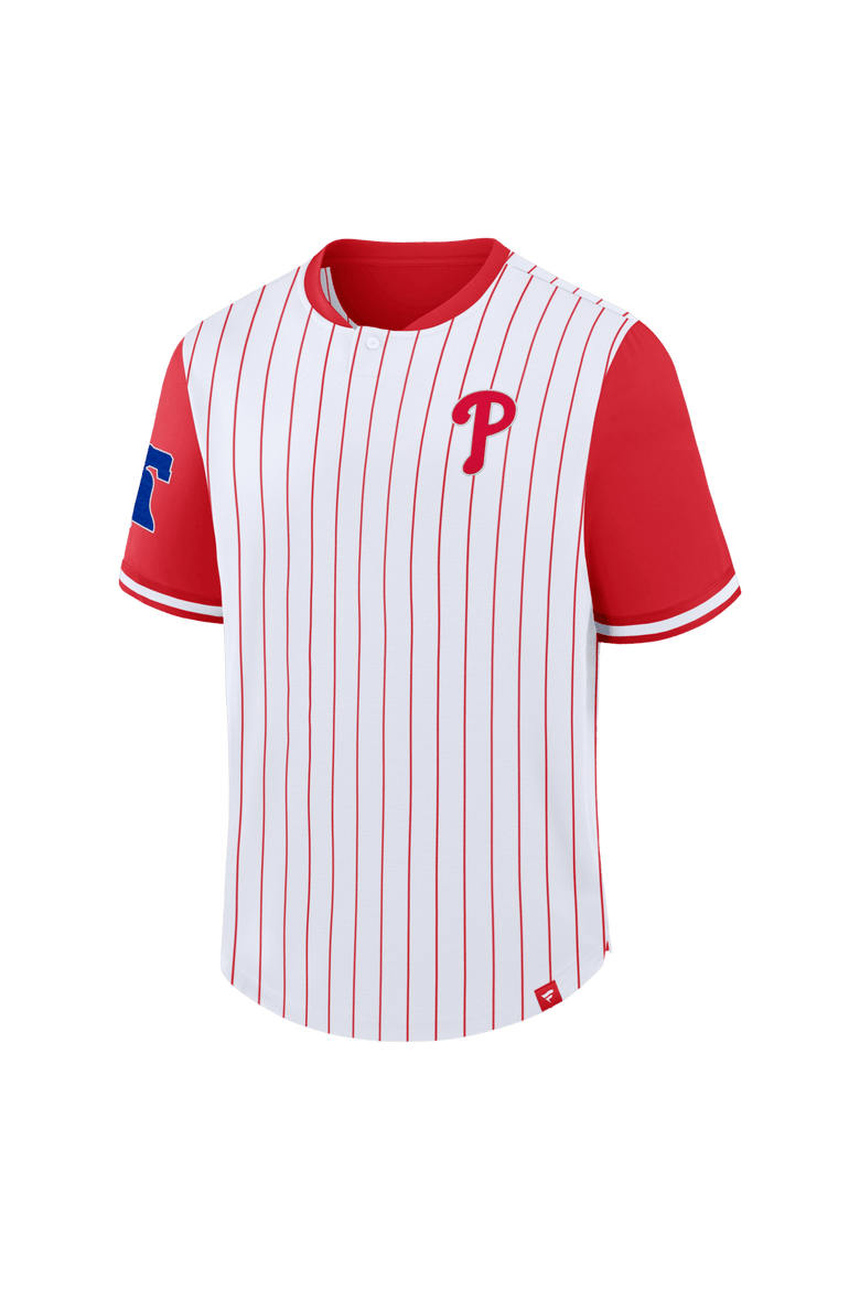 Men's Fanatics White/Red Philadelphia Phillies Pinstripe Walk Off Shirt, Alternate, color, White