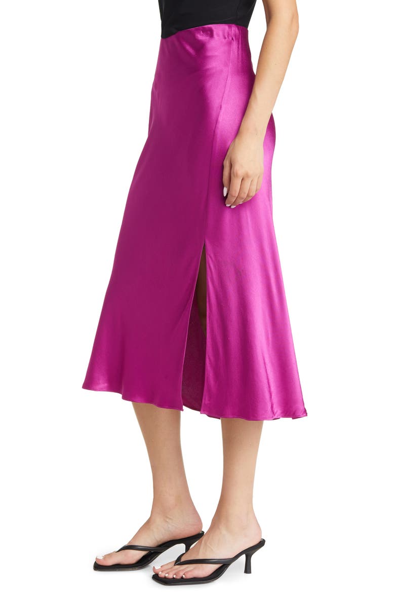 Maya Satin A-Line Skirt, Alternate, color, RADIANCE
