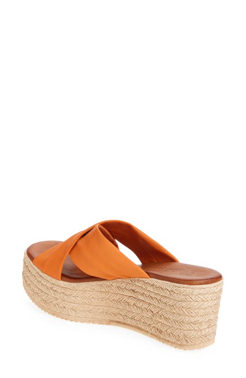 Cordani Bella Espadrille Wedge Sandal In Orange Leather
