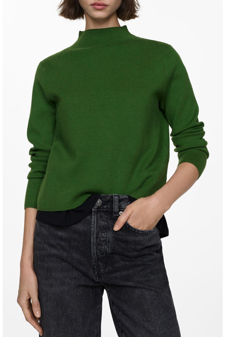 Chimney Mock Neck Sweater, Main, color, GREEN