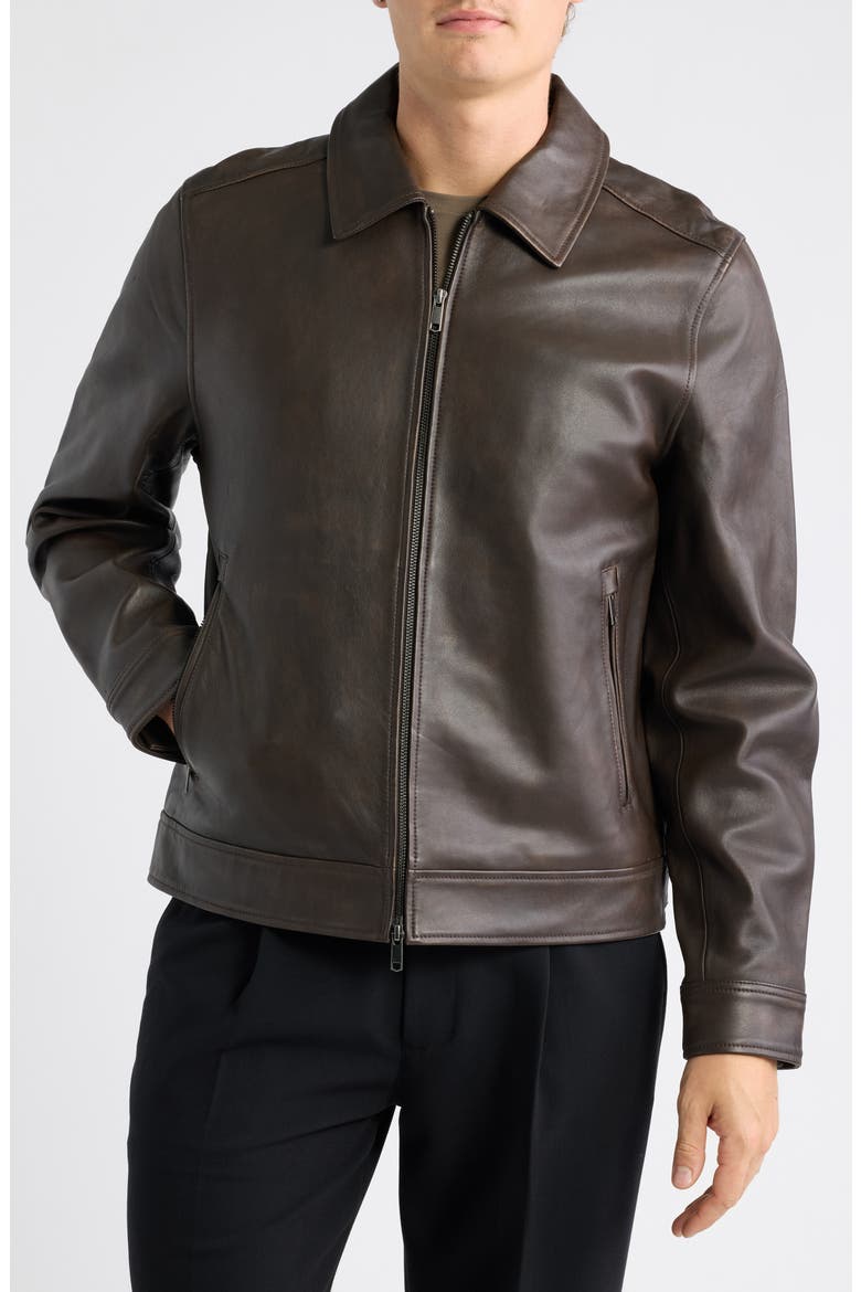 Leather Jacket, Alternate, color, BROWN TURK BURNISHED