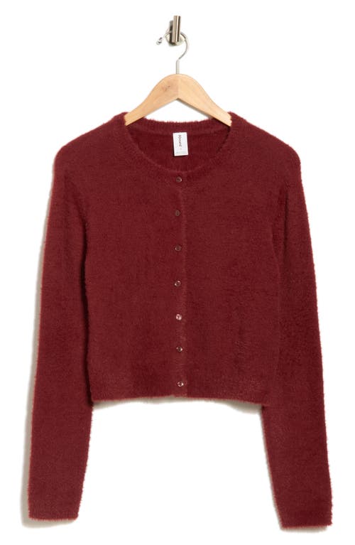 Abound Eyelash Knit Cardigan In Burgundy