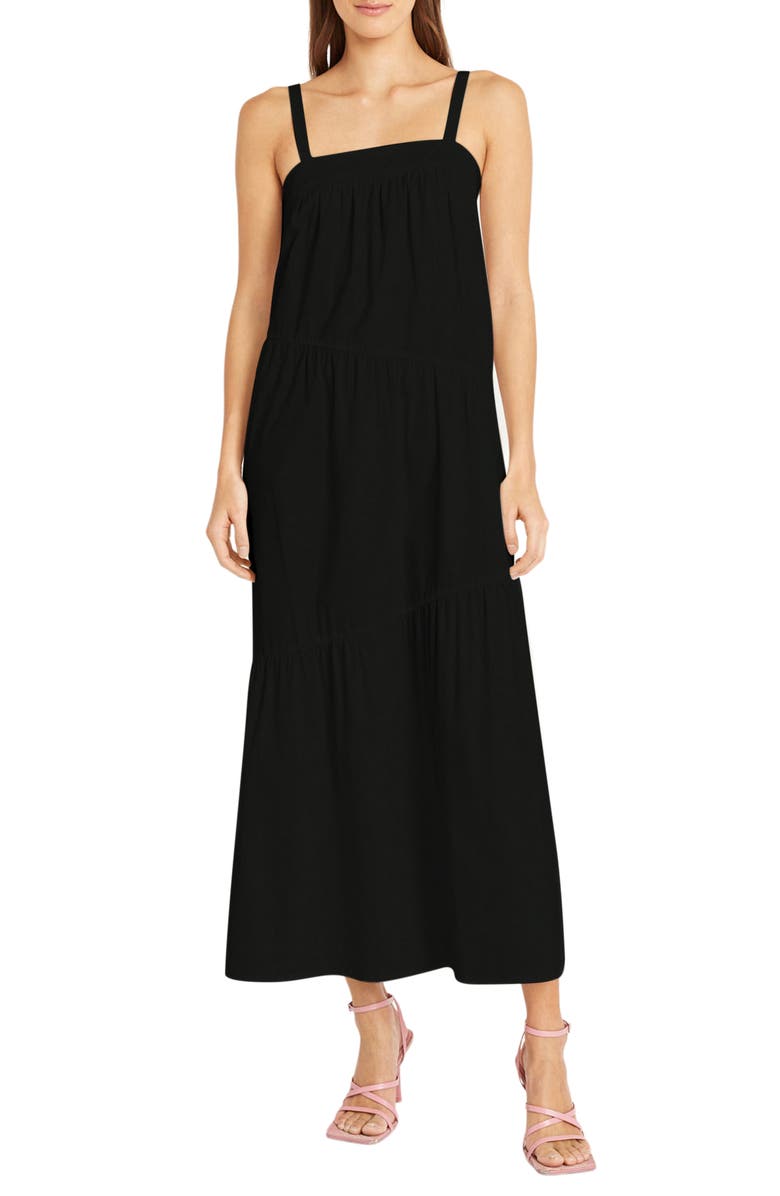 Donna Morgan Tiered Stretch Cotton Maxi Sundress, Main, color,