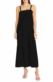Tiered Stretch Cotton Maxi Sundress