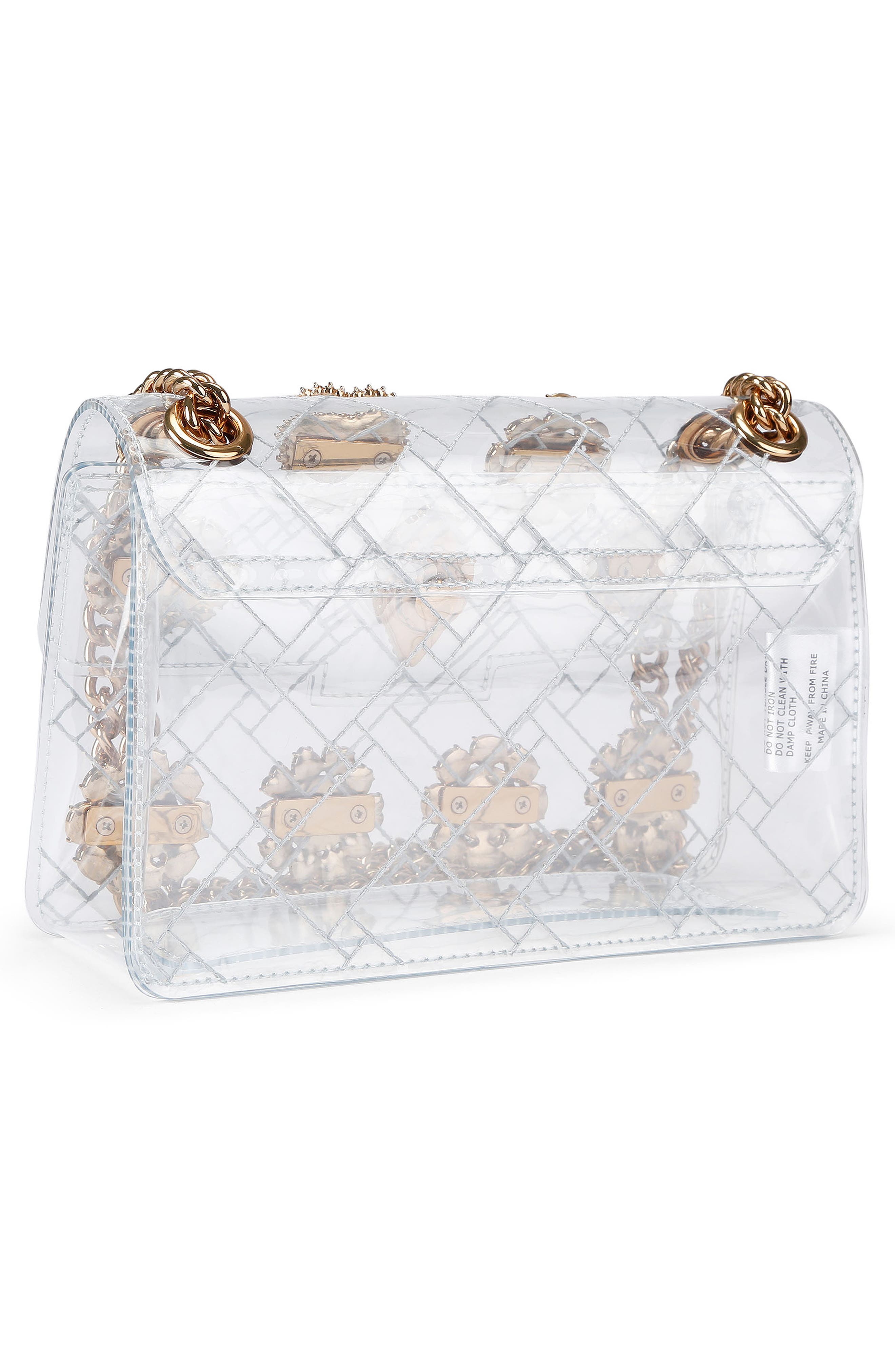 Mini Kensington Vinyl Convertible Clear Crossbody Bag, Alternate, color, OPEN WHITE