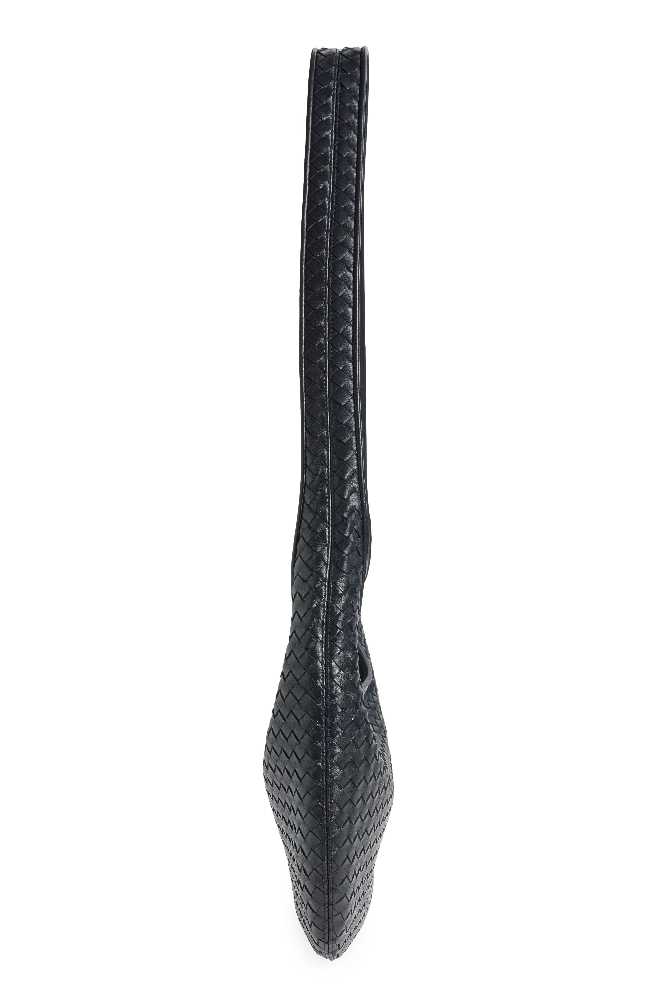 Veneto Intrecciato Leather Crossbody Bag, Alternate, color, MIDNIGHT/ SILVER