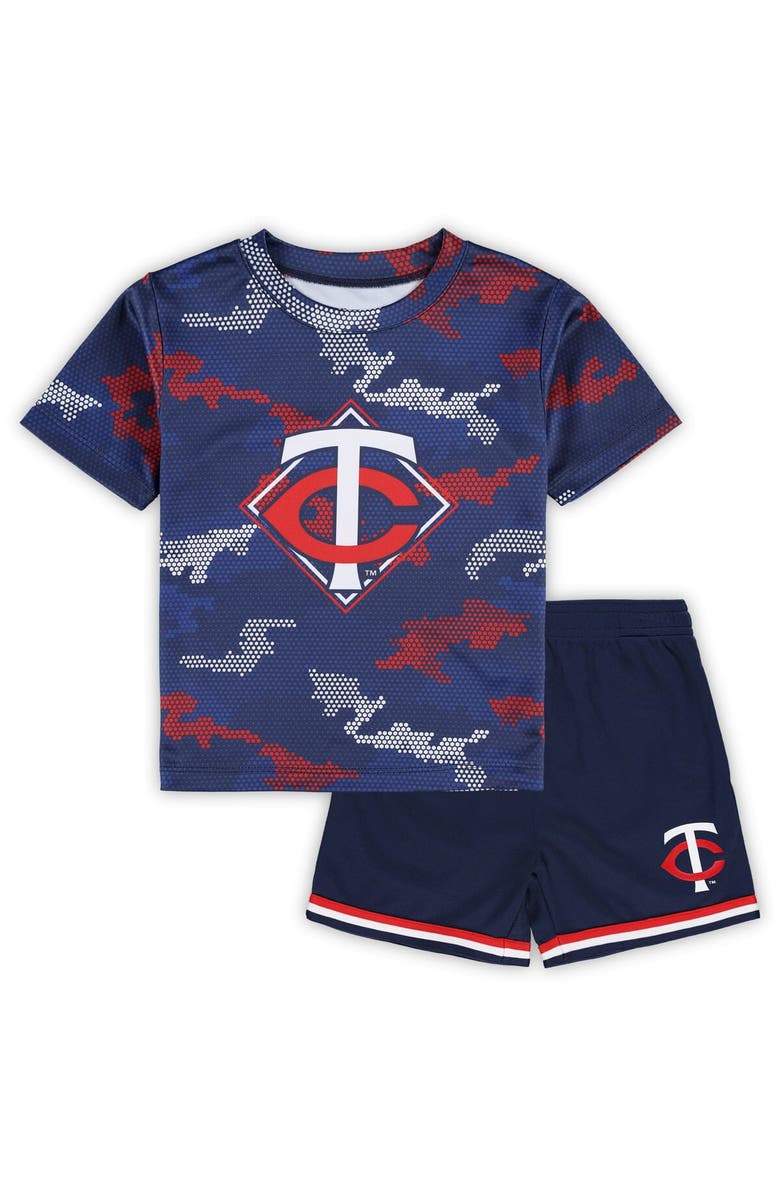 Outerstuff Toddler Fanatics Branded Navy Minnesota Twins Field Ball T-Shirt & Shorts Set, Alternate, color,