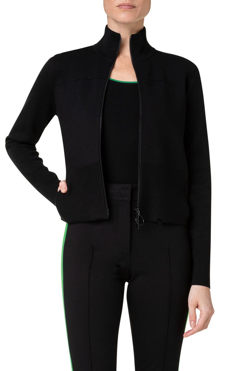 Akris punto Maglia Milano Knit Stretch Virgin Wool Cardigan, Main, color,