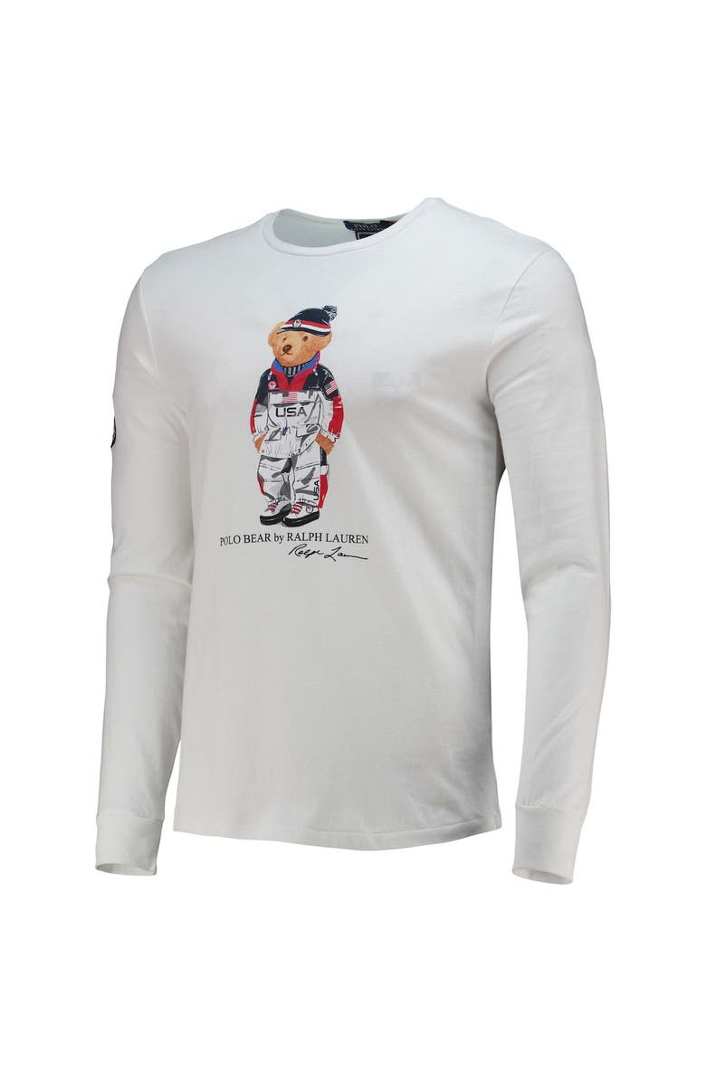 Polo Ralph Lauren Team USA Official Outfitters Ralph Lauren Men's White Team USA Villagewear Bear Long Sleeve T-Shirt, Alternate, color,
