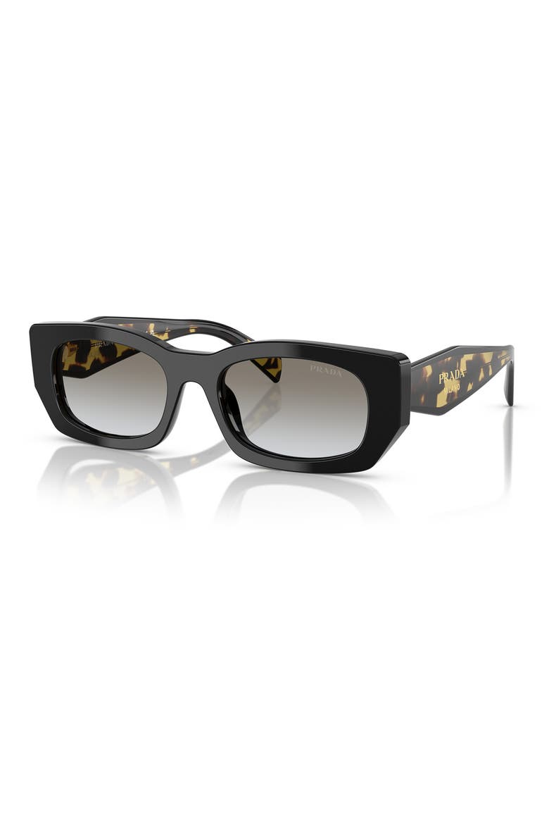 53mm Pillow Square Polarized Sunglasses, Alternate, color, BLACK 2