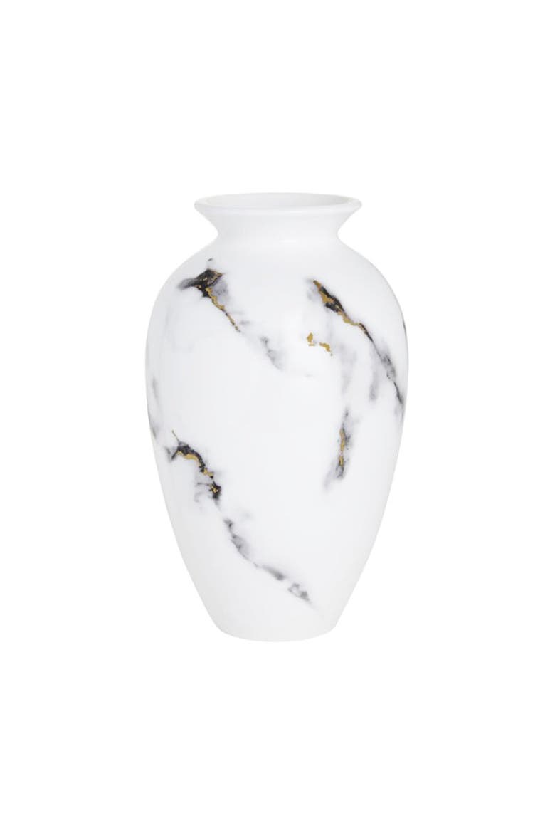 Marble Venice Fog 9.5 Inch Urn Vase, Main, color, White