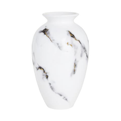 Marble Venice Fog 9.5 Inch Urn Vase