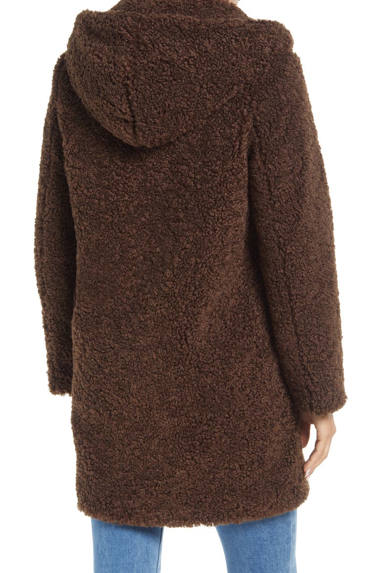 Hooded Faux Shearling Teddy Coat, Alternate, color, TERRAZZO BROWN