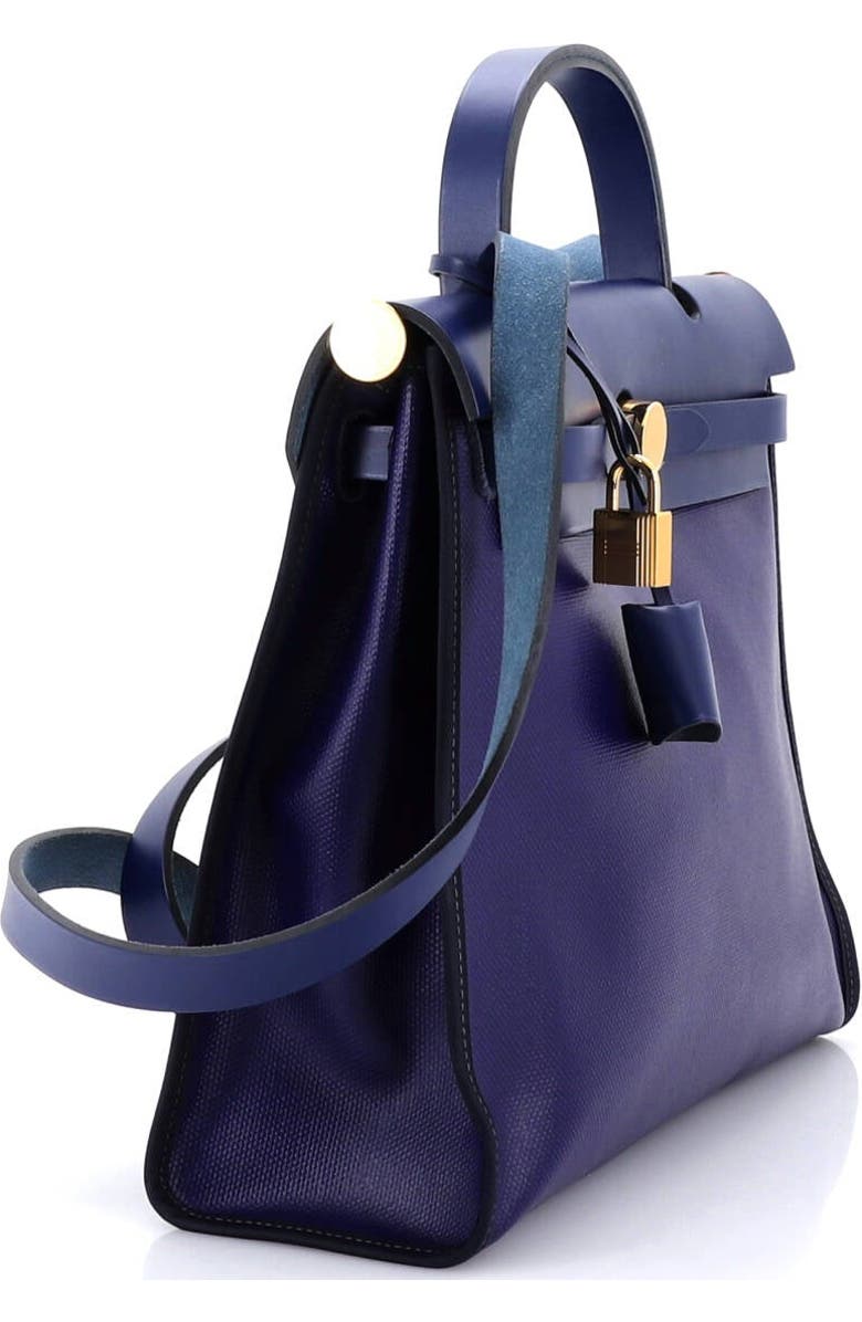 Pre-Owned Hermes Herbag Zip Berline Vache Canvas and Leather 31, Alternate, color, Bleu Encre