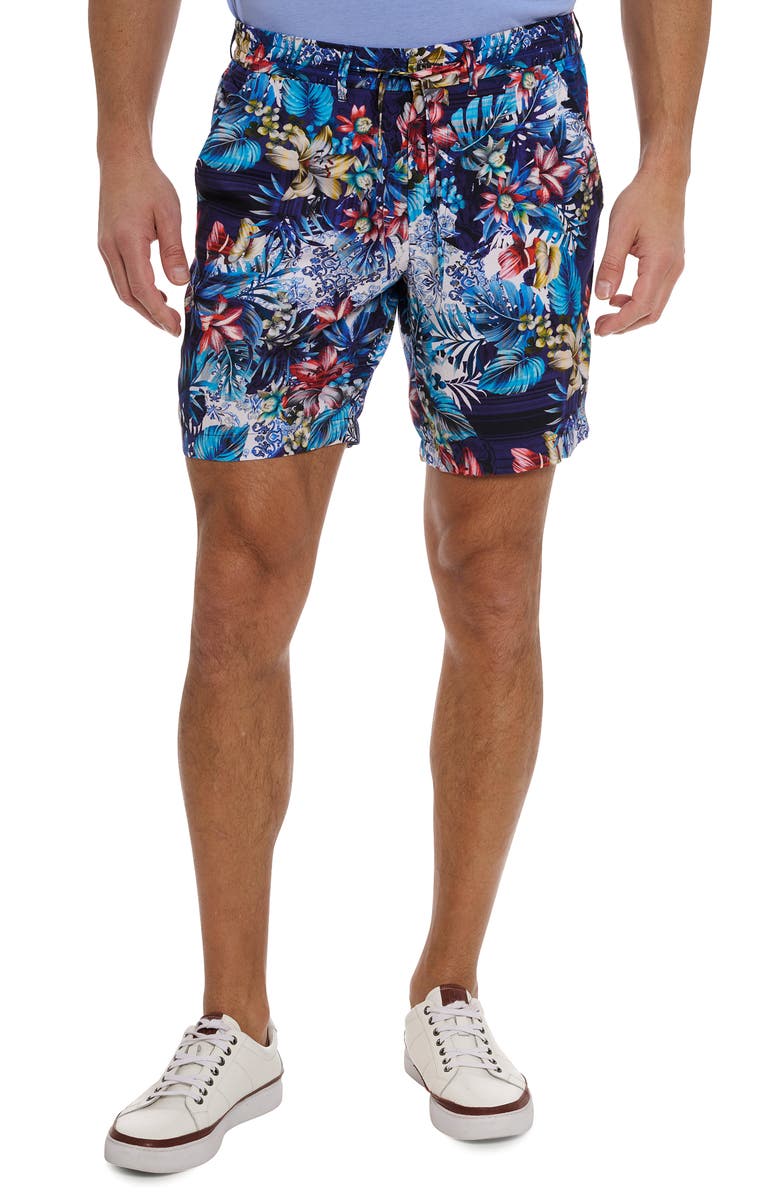 Robert Graham Merrick Floral Flat Front Shorts, Main, color,