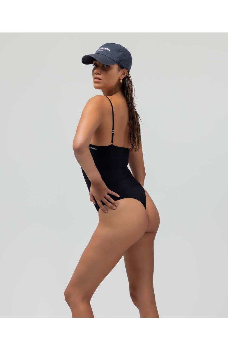 Reformer The Ribbed Bodysuit, Alternate, color, Black