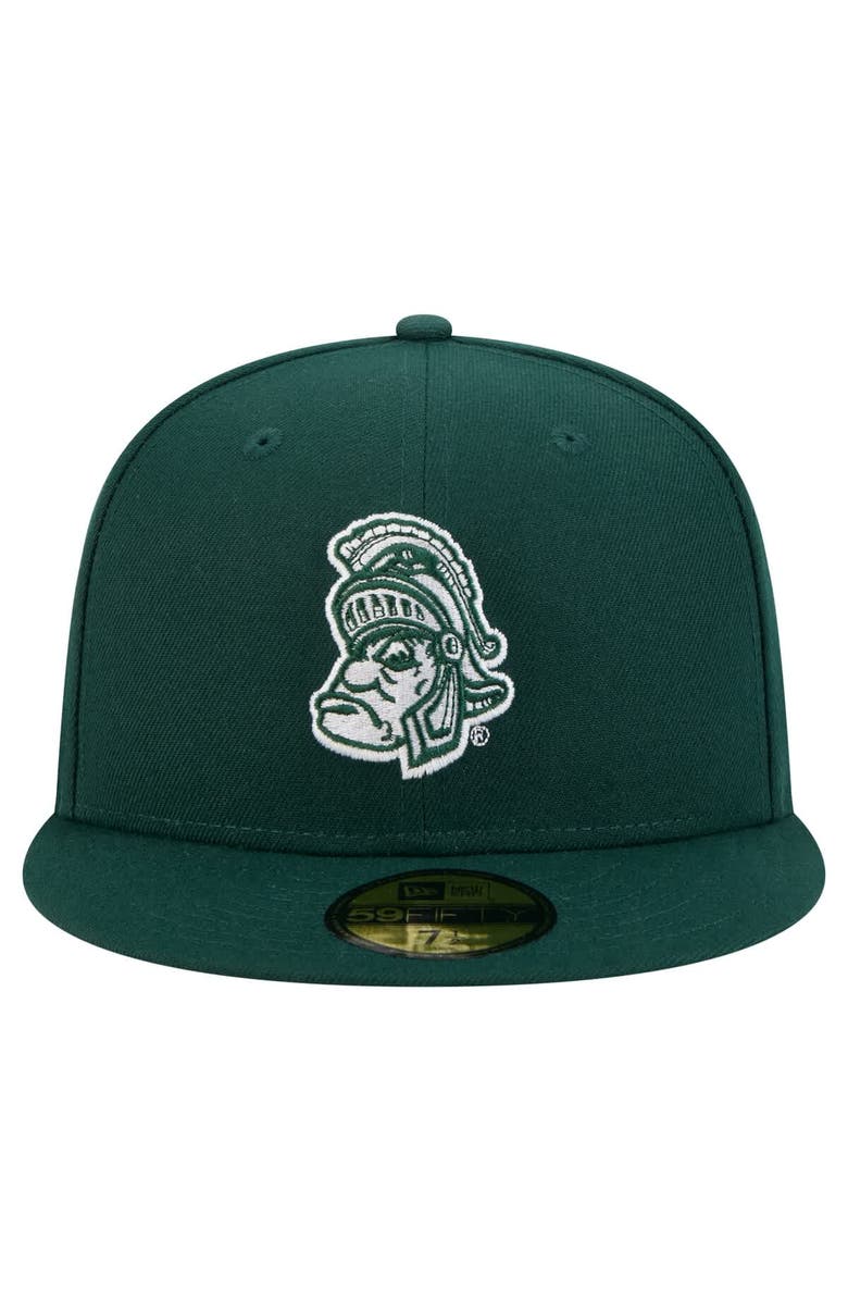 New Era Men's New Era Green Michigan State Spartans Vault 59FIFTY Fitted Hat, Alternate, color,