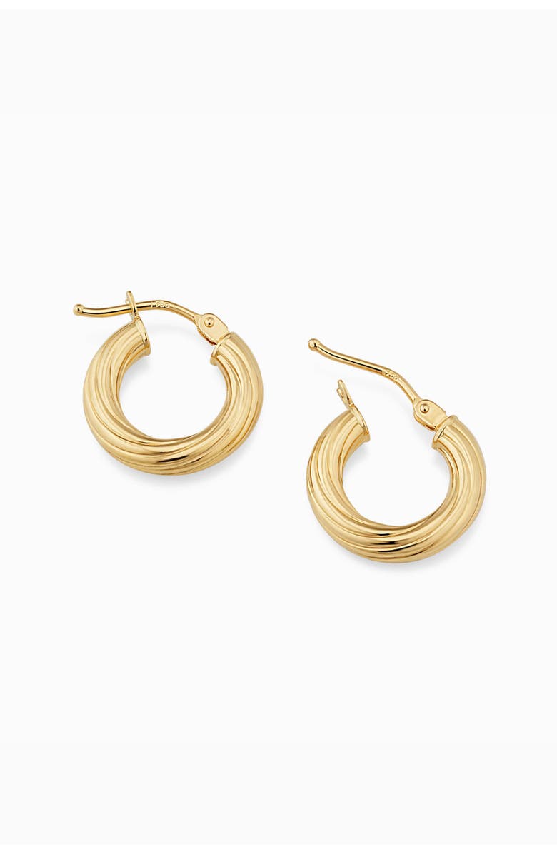 Oradina 18K Yellow Gold With a Twist Mini Hoops, Alternate, color, 