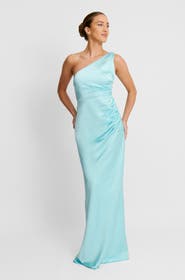 Six Stories One Shoulder Gathered Bridesmaid Dress
