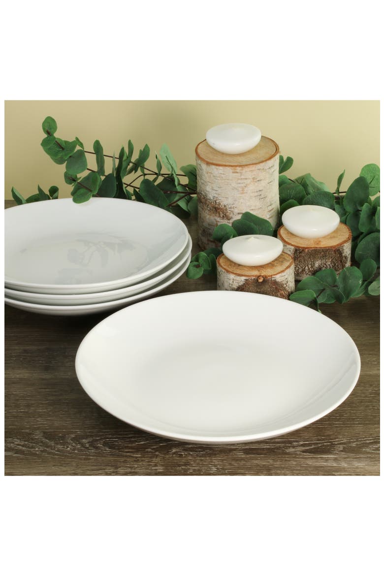 Set of 4 Coupe Entrée Plates, Alternate, color, WHITE