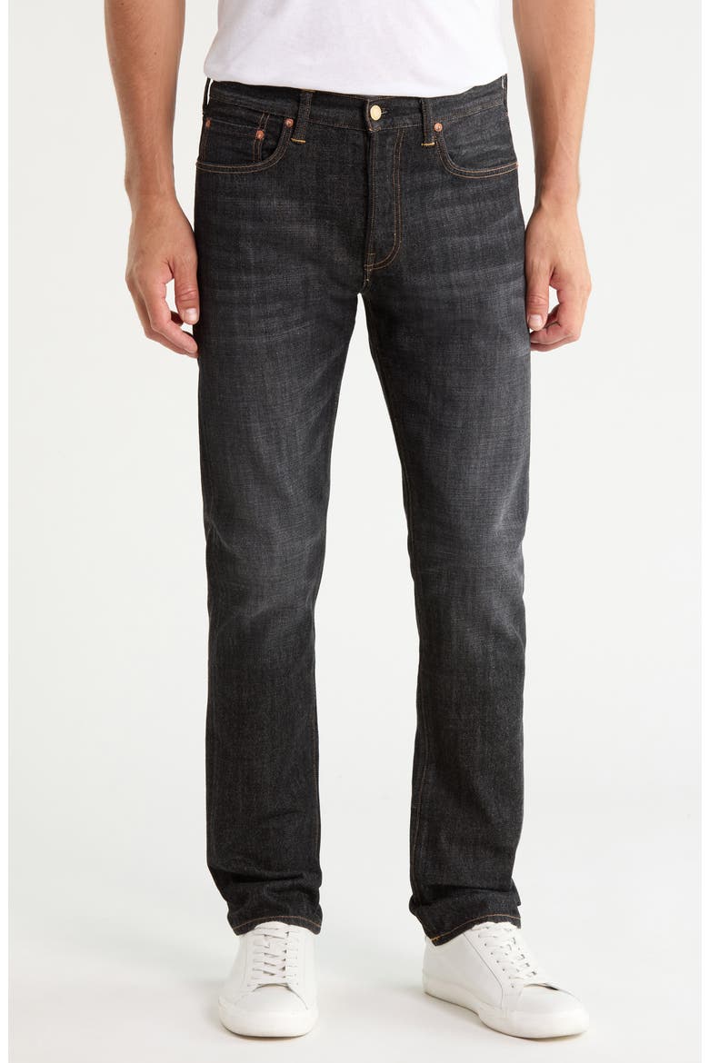 The Charlie Slim Straight Leg Jeans, Main, color, FUJI BLACK