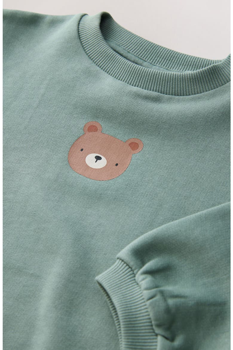 Kids' Bear Graphic Sweatshirt & Check Sweatpants Set, Alternate, color, BLUE