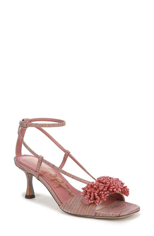 Sam Edelman Phoebe Kitten Heel Sandal Pink Lilly Silk In Pink Lily