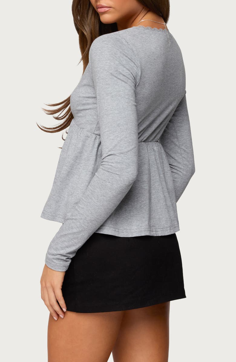 EDIKTED Kenzie Long Sleeve Babydoll Top, Alternate, color, 