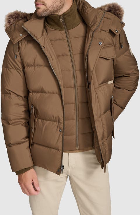 Forster Down Coat with Removable Bib & Hood