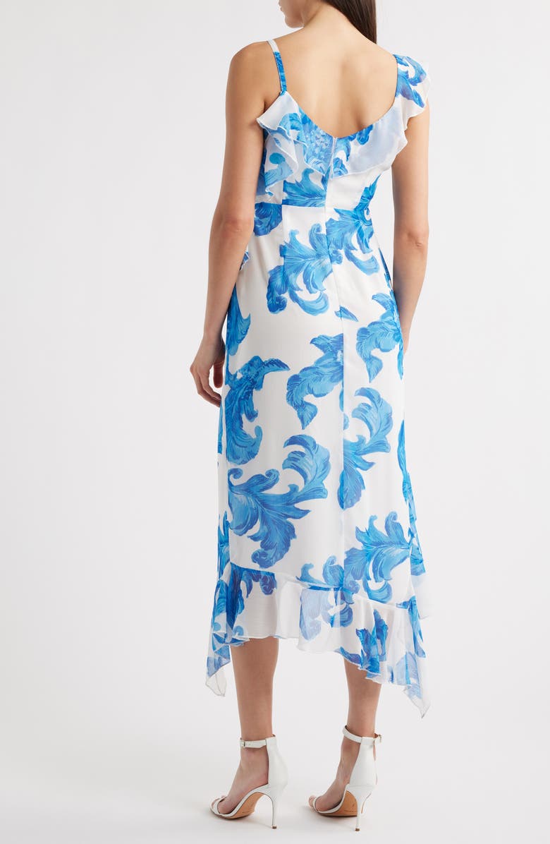 Sam Edelman Scroll Print Asymmetric Dress, Alternate, color, Blue/ White