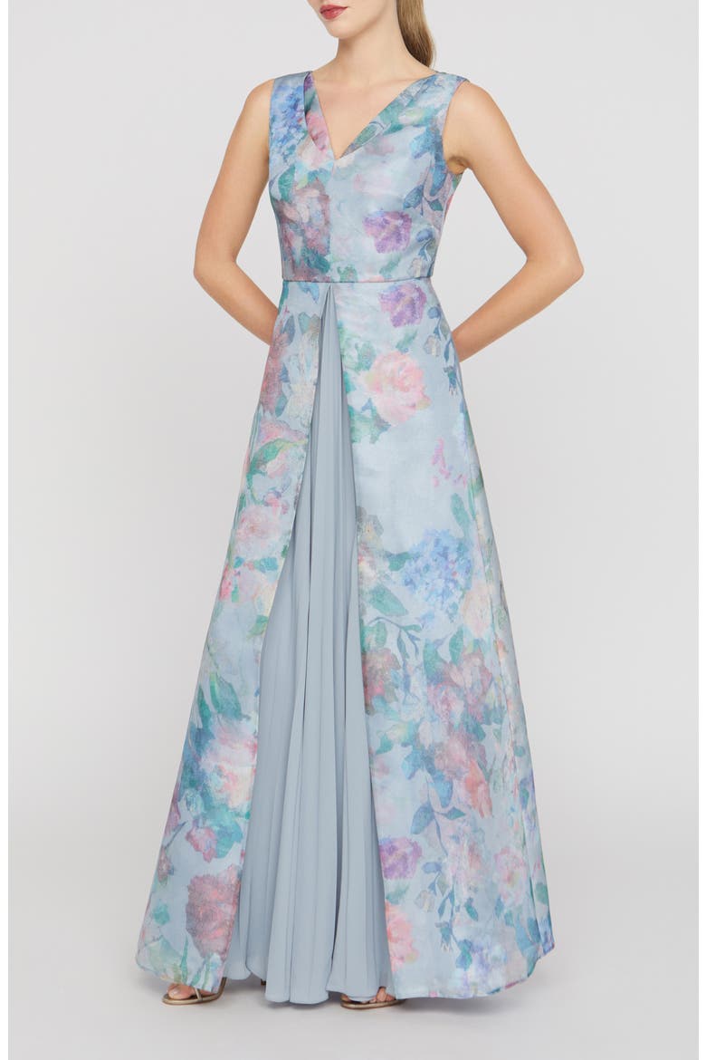 Merida Floral Print Sleeveless Gown, Alternate, color, SPRING MIST