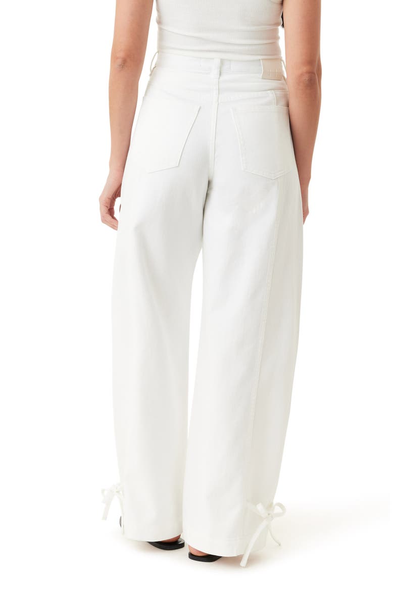 Drapey Relaxed High Waist Barrel Leg Jeans, Alternate, color, WHITE