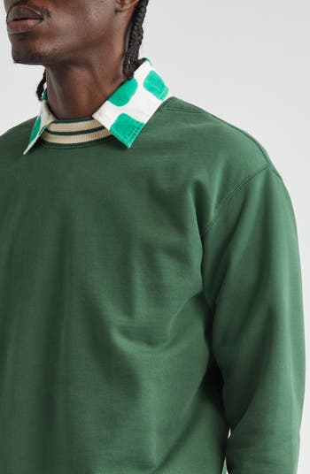 Drake's Stripe Trim Cotton Sweatshirt | Nordstrom