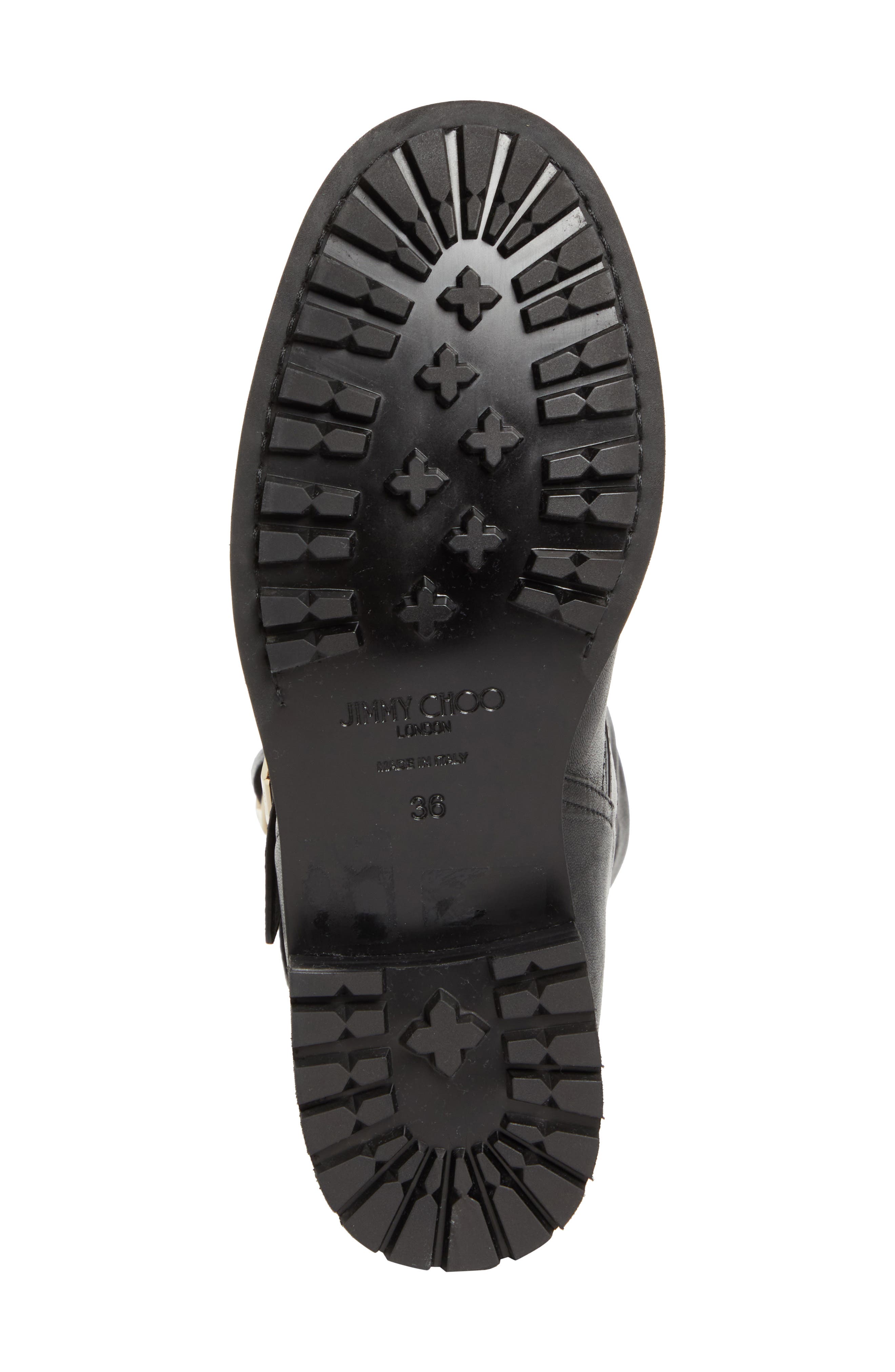 Jimmy Choo Biker Leather Boot, Alternate, color, Black