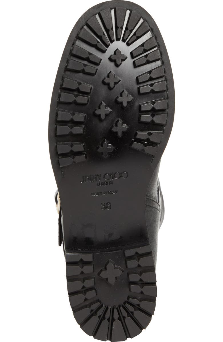 Jimmy Choo Biker Leather Boot, Alternate, color, Black