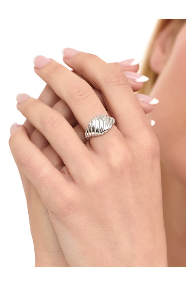 DEVATA Rope Ring in Rhodium Plated Sterling Silver, 12mm, Alternate, color, Silver