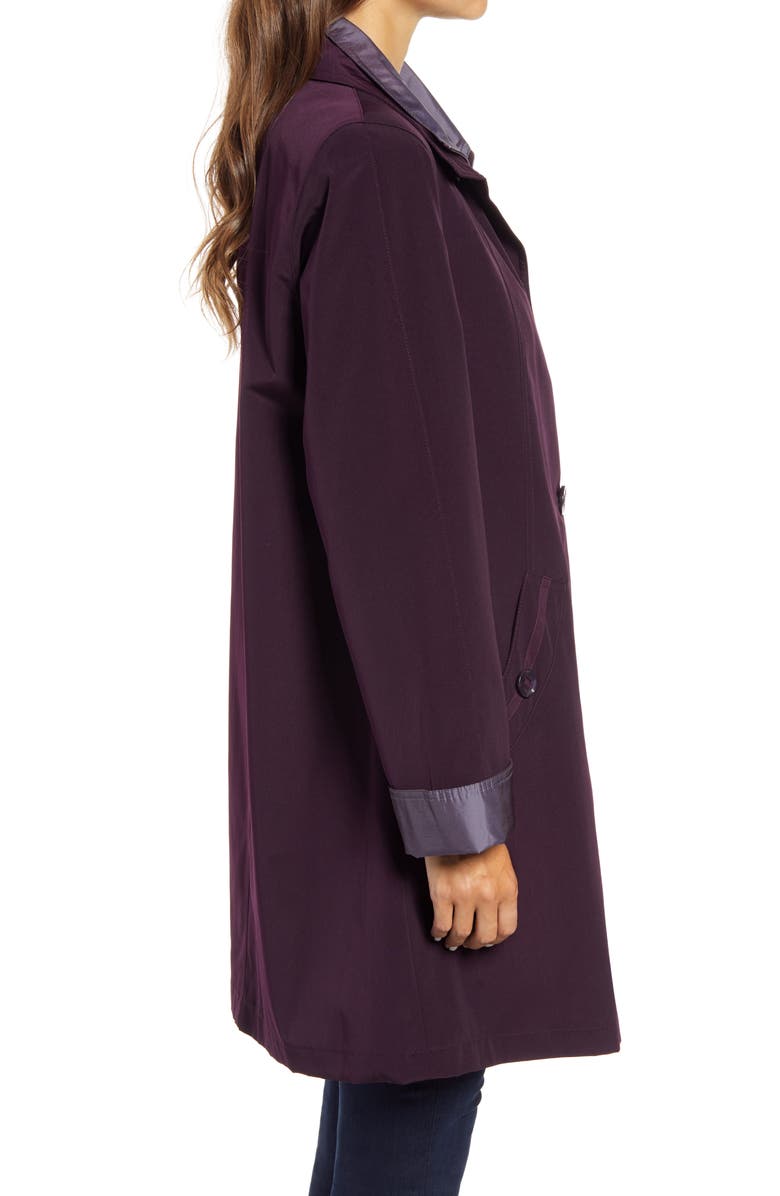 Gallery Water Resistant Hooded Rain Jacket, Alternate, color, Blackberry