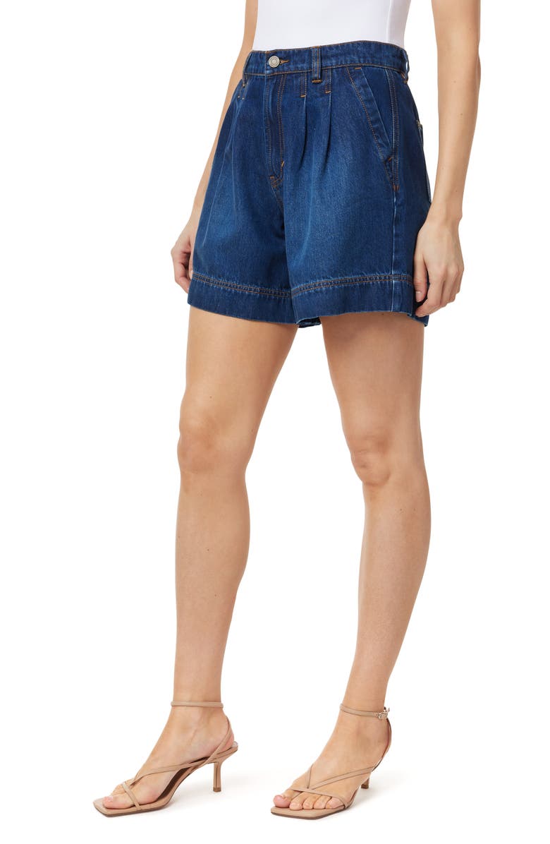 Habitual Pleated Denim Shorts, Alternate, color, Deep River