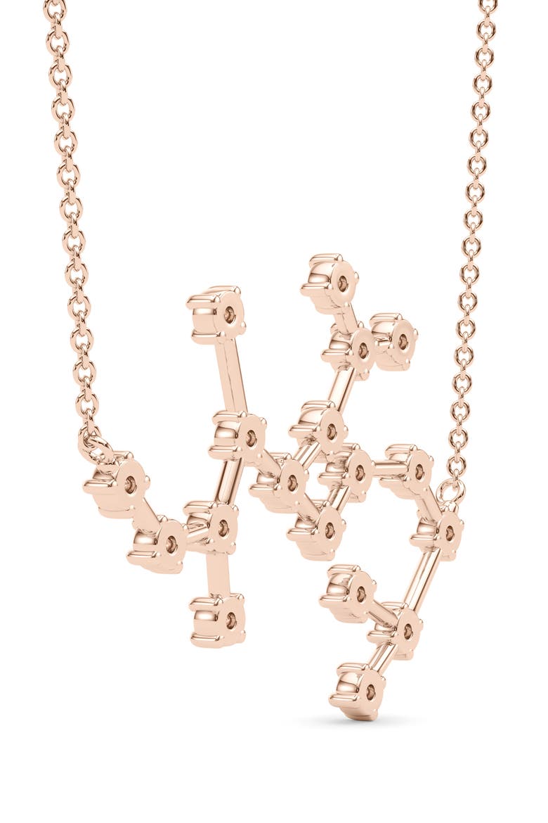 Sagittarius Constellation Lab Created Diamond Necklace, Alternate, color, 18K ROSE GOLD